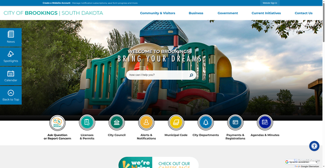 Security scan screenshot of https://cityofbrookings-sd.gov/