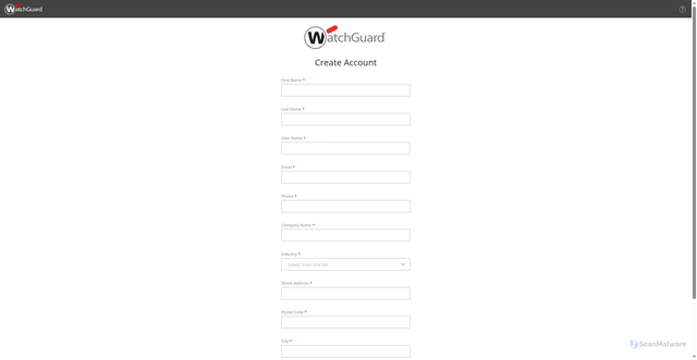 Security scan screenshot of https://accountmanager.cloud.watchguard.com