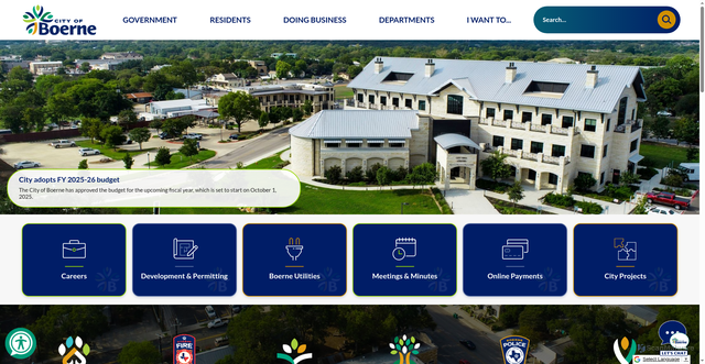 Security scan screenshot of https://www.ci.boerne.tx.us/