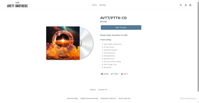Security scan screenshot of https://avett.store/products/avtt-pttn-cd