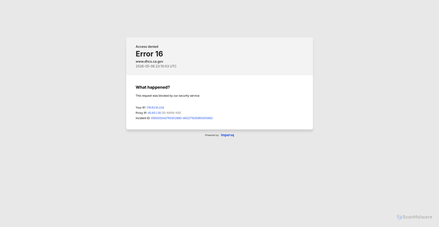 Security scan screenshot of https://www.dhcs.ca.gov