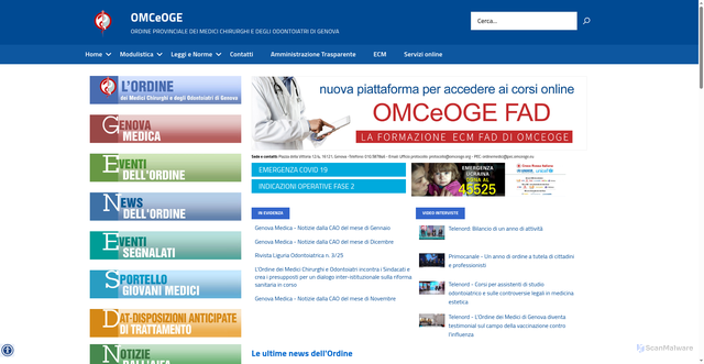 Security scan screenshot of https://www.omceoge.it/home8/