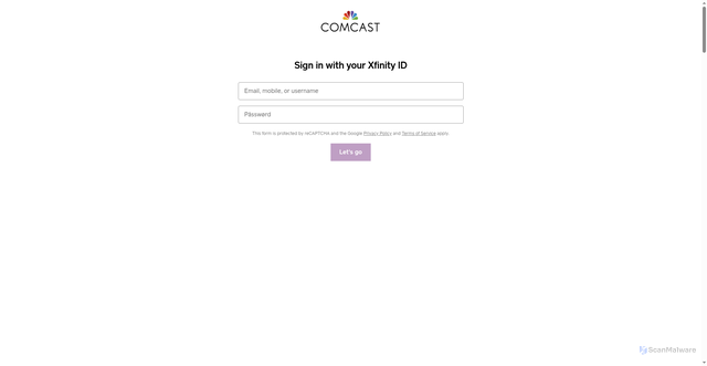 Security scan screenshot of https://xfinity-108298.weeblysite.com/