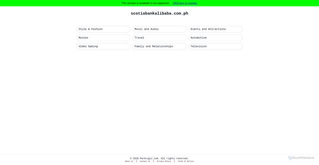 Security scan screenshot of http://scotiabankalibaba.com.ph/