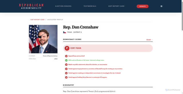 Security scan screenshot of https://accountability.gop/profile/rep-dan-crenshaw/