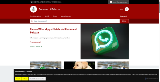 Security scan screenshot of https://www.comune.paluzza.ud.it/