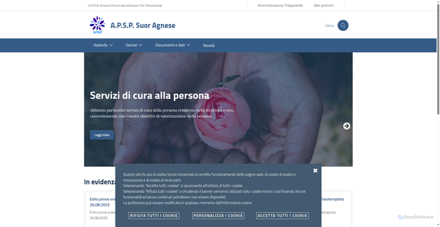 Security scan screenshot of https://www.apspsuoragnese.it/