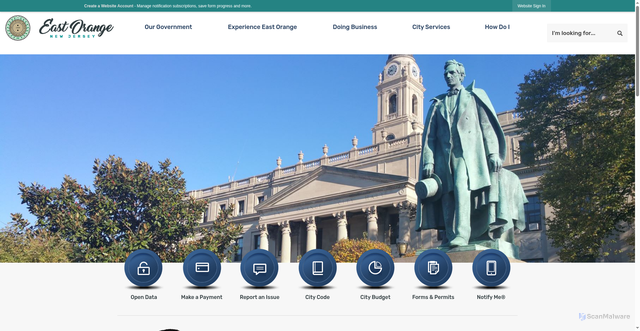 Security scan screenshot of https://eastorange-nj.gov/