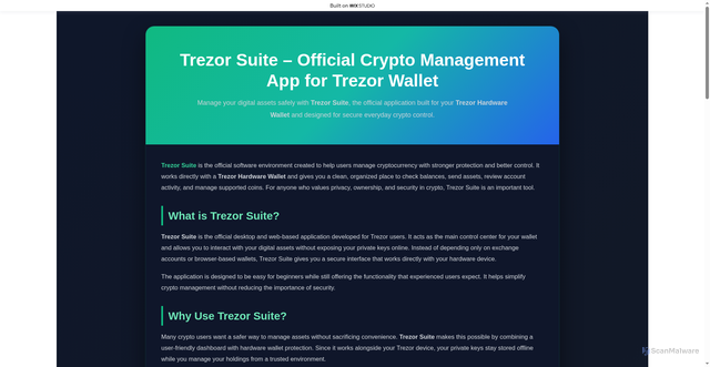 Security scan screenshot of https://global-suites.wixstudio.com/trezor-hw