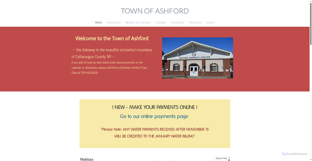 Security scan screenshot of https://www.ashfordny.gov/