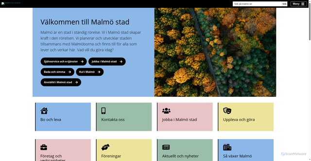Security scan screenshot of https://malmo.se/
