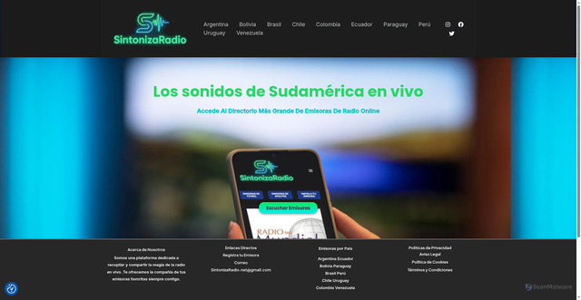 Security scan screenshot of http://sintonizaradio.net/