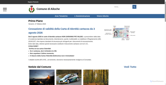 Security scan screenshot of https://www.comune.ailoche.bi.it/