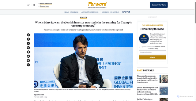 Security scan screenshot of https://forward.com/fast-forward/676183/who-is-marc-rowan-the-jewish-investor-reportedly-in-the-running-for-trumps-treasury-secretary/