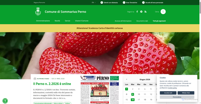 Security scan screenshot of https://www.comune.sommarivaperno.cn.it