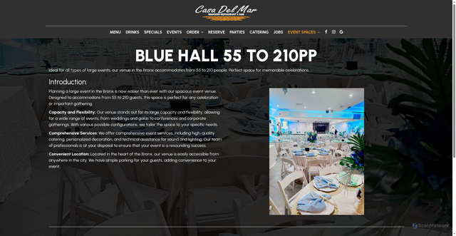 Security scan screenshot of https://casadelmarbronx.com/bronx-casa-del-mar-seafood-restaurant-blue-hall