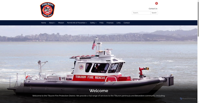 Security scan screenshot of https://www.tiburonfire.gov/