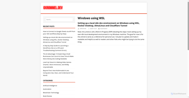 Security scan screenshot of https://0xrommel.pages.dev/tags/windows-using-wsl/