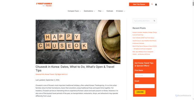 Security scan screenshot of https://www.ivisitkorea.com/chuseok-the-ultimate-guide-to-koreas-thanksgiving-day/