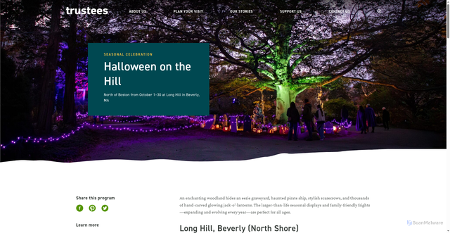 Security scan screenshot of https://thetrustees.org/program/halloween-on-the-hill/