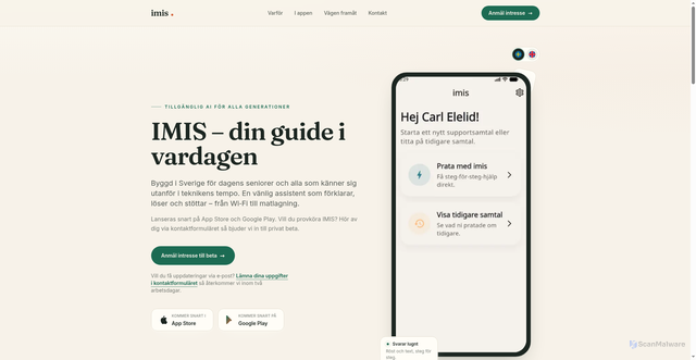 Security scan screenshot of https://imis.se