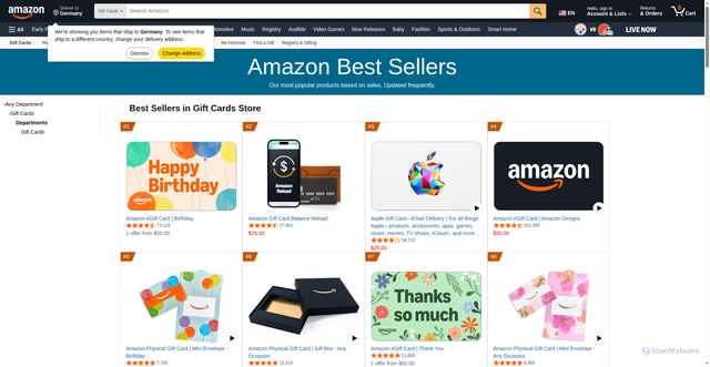 Security scan screenshot of https://fseryy.pages.dev/Best-Sellers-Gift-Cards-Gift-Cards-Store/zgbs/gift-cards/2864120011/ref=zg_bs_nav_gift-cards_1_120225704011