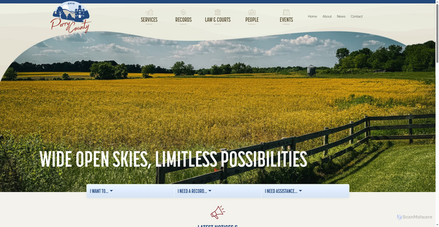 Security scan screenshot of https://perrycountyohio.gov/