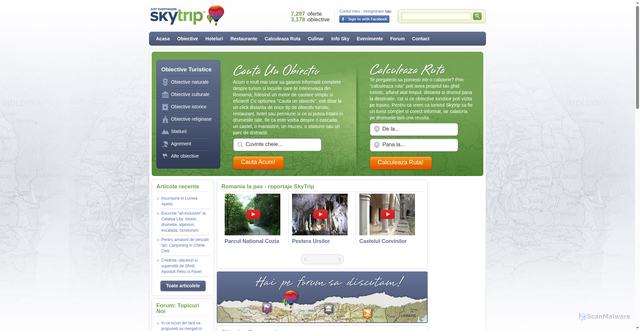 Security scan screenshot of https://skytrip.ro