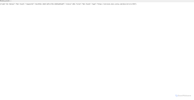 Security scan screenshot of https://cloud-code.services.api.unity.com