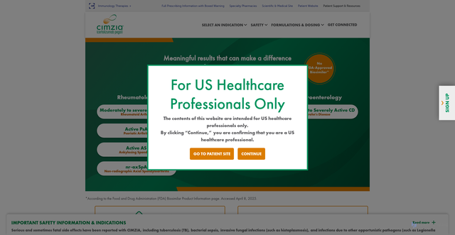 Security scan screenshot of https://www.cimziahcp.com