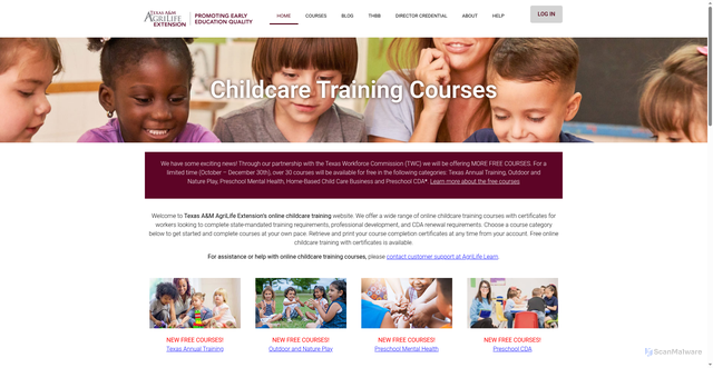 Security scan screenshot of https://childcare.tamu.edu/