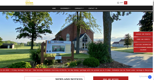 Security scan screenshot of https://townofuniondoorwi.gov/