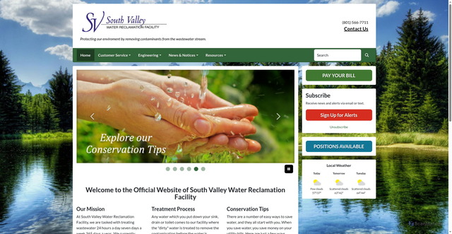 Security scan screenshot of https://www.svwater.com/