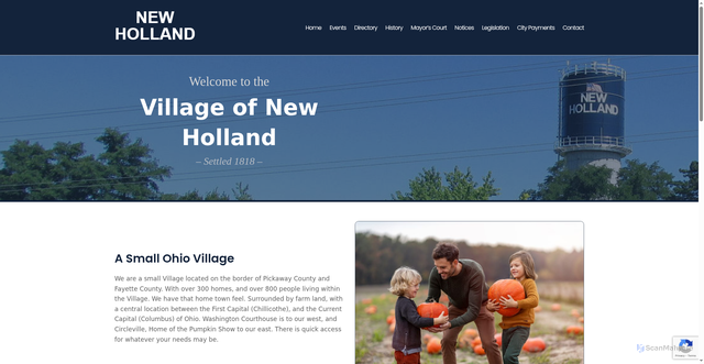 Security scan screenshot of https://villageofnewholland-oh.gov/