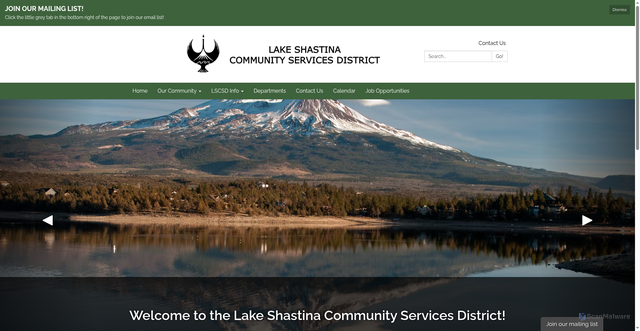 Security scan screenshot of https://www.lakeshastinacsd.gov/