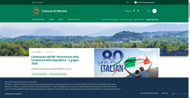 Security scan screenshot of https://www.comune.merone.co.it