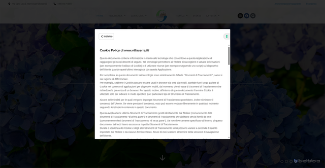 Security scan screenshot of https://www.villaserra.it/