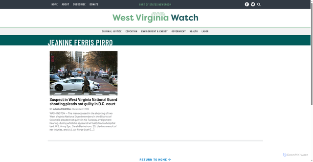 Security scan screenshot of https://westvirginiawatch.com/tag/jeanine-ferris-pirro/