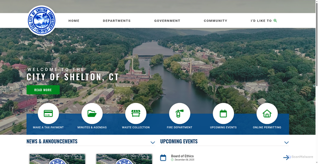 Security scan screenshot of https://shelton-ct.gov/