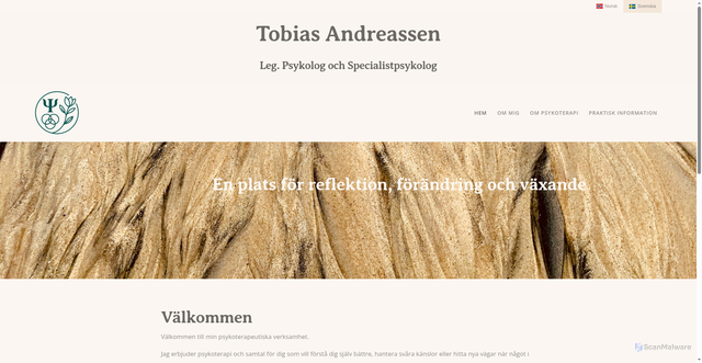 Security scan screenshot of https://tobiasandreassen.se