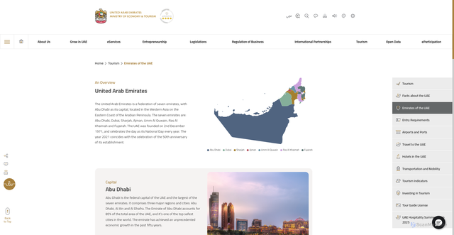 Security scan screenshot of https://www.moet.gov.ae/en/emirates-of-the-uae