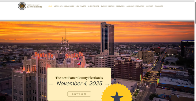 Security scan screenshot of https://www.pottercountytexasvotes.gov/