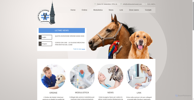 Security scan screenshot of https://www.ordineveterinarial.com