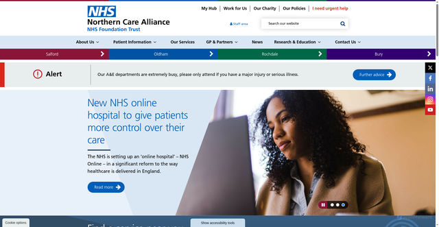 Security scan screenshot of https://www.northerncarealliance.nhs.uk