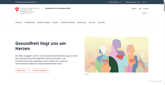 Security scan screenshot of https://www.bag.admin.ch/de