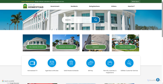 Security scan screenshot of https://homesteadfl.gov/