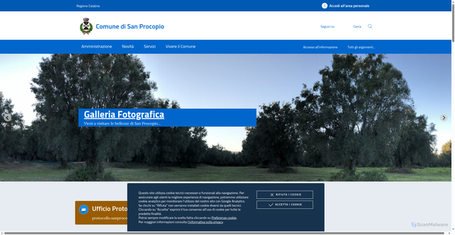 Security scan screenshot of https://www.comune.sanprocopio.rc.it