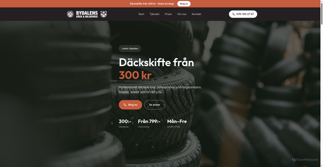 Security scan screenshot of https://bydalens.se
