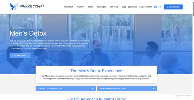 Security scan screenshot of https://siliconvalleyrecovery.com/medical-detox/mens-detox-in-san-jose/