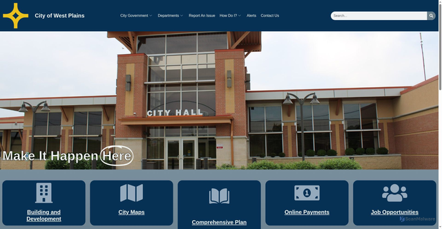 Security scan screenshot of https://westplains.gov/
